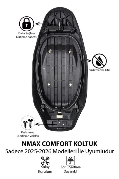 Yamaha Nmax Uyumlu Comfort Koltuk 2025-2026 Siyah