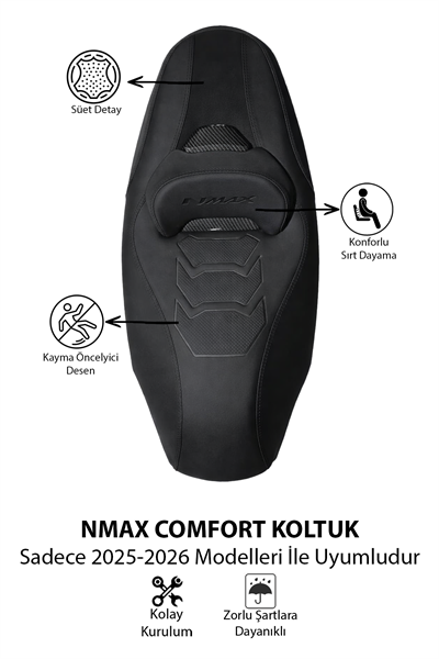 Yamaha Nmax Uyumlu Comfort Koltuk 2025-2026 Siyah