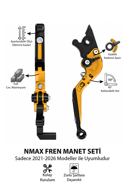 Yamaha Nmax Uyumlu Fren Maneti 2021-2026 Cnc Gold
