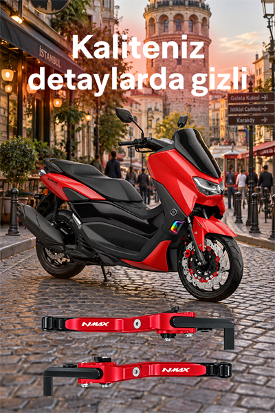 Yamaha Nmax Uyumlu Fren Maneti 2021-2026 Cnc Kırmızı