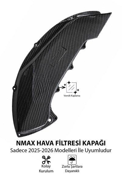 Yamaha Nmax Uyumlu Hava Filtresi Kapağı 2025-2026 Karbon Desen
