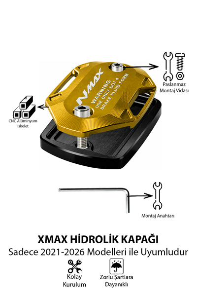 Yamaha Nmax Uyumlu Hidrolik Kapağı 2021-2026 Cnc Gold