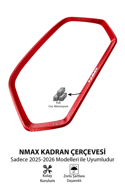 Yamaha Nmax Uyumlu Kadran Çerçevesi 2025-2026 Cnc Kırmızı