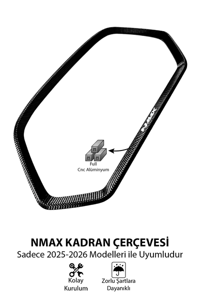 Yamaha Nmax Uyumlu Kadran Çerçevesi 2025-2026 Cnc Siyah