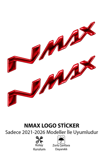 Yamaha Nmax Uyumlu Logo Sticker 2021-2026 Kırmızı