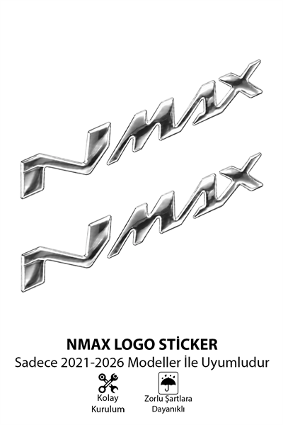 Yamaha Nmax Uyumlu Logo Sticker 2021-2026 Gümüş