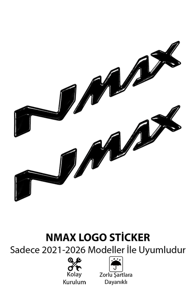 Yamaha Nmax Uyumlu Logo Sticker 2021-2026 Siyah