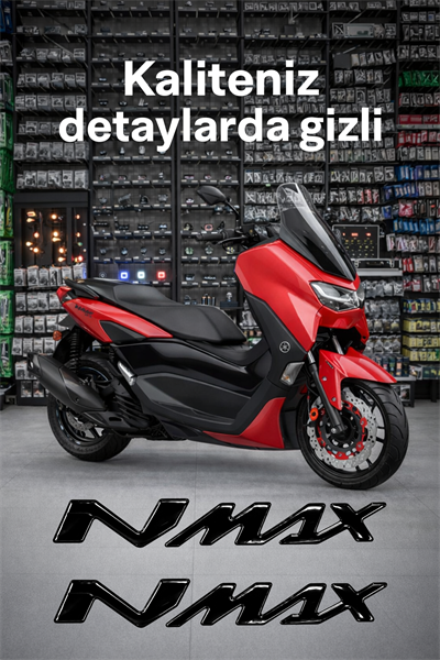 Yamaha Nmax Uyumlu Logo Sticker 2021-2026 Siyah
