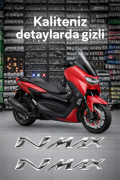 Yamaha Nmax Uyumlu Logo Sticker 2021-2026 Gümüş