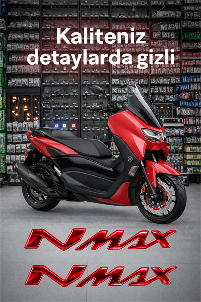 Yamaha Nmax Uyumlu Logo Sticker 2021-2026 Kırmızı