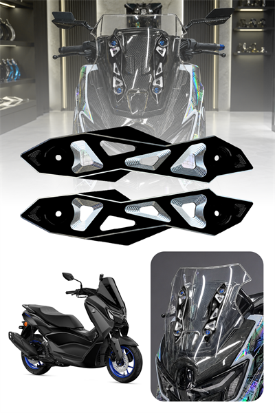 Yamaha Nmax Uyumlu Ön Cam Braketi 2025-2026 Cnc Siyah