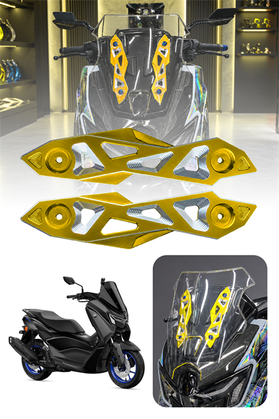 Yamaha Nmax Uyumlu Ön Cam Braketi 2025-2026 Cnc Gold