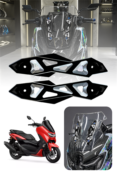 Yamaha Nmax Uyumlu Ön Cam Braketi 2025-2026 Cnc Siyah