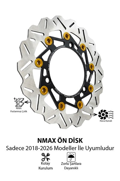 Yamaha Nmax Uyumlu Ön Fren Disk 2018-2026 Cnc Gold