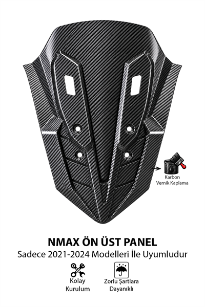 Yamaha Nmax Uyumlu Ön Üst Panel 2021-2024 Karbon Desen