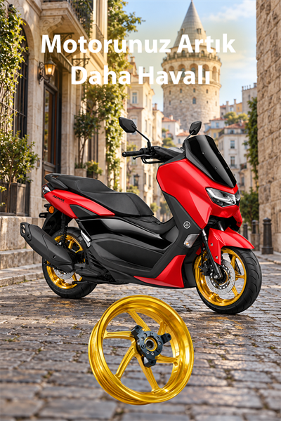 Yamaha Nmax Uyumlu 2li Ön Arka Jant Seti Cnc Parlak Gold