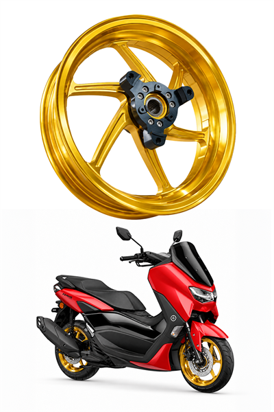 Yamaha Nmax Uyumlu 2li Ön Arka Jant Seti Cnc Parlak Gold