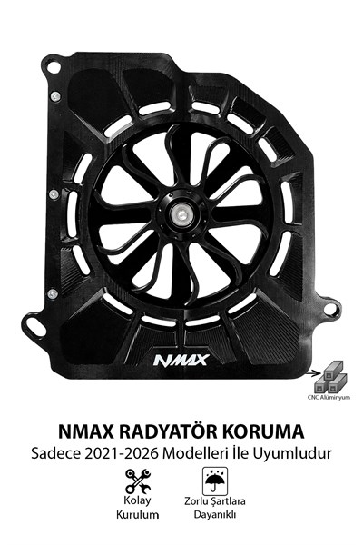 Yamaha Nmax Uyumlu Pervaneli Radyatör Koruması 2021-2026 Cnc Siyah