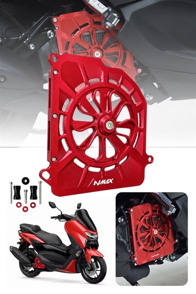 Yamaha Nmax Uyumlu Pervaneli Radyatör Koruması 2021-2026 Cnc Kırmızı