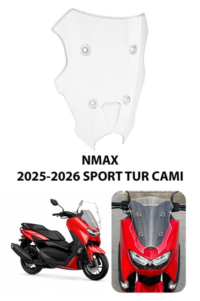 Yamaha Nmax Uyumlu Sport Tur Camı 2025-2026 Mod 3 Şeffaf