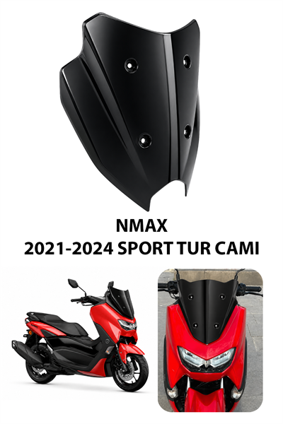 Yamaha Nmax Uyumlu Sport Tur Camı 2025-2026 Siyah