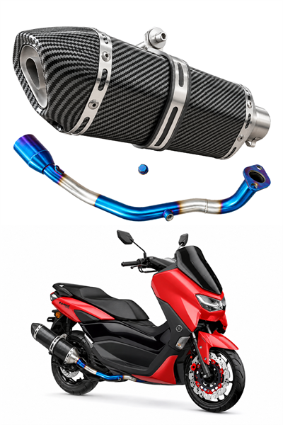 Yamaha Nmax Uyumlu Susturuculu Abartı Egzoz 2021-2026 Karbon