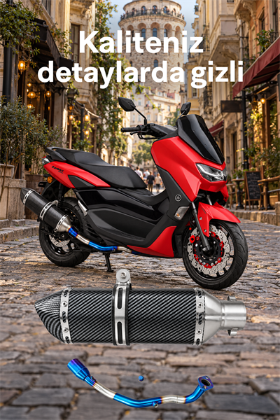 Yamaha Nmax Uyumlu Susturuculu Abartı Egzoz 2021-2026 Karbon