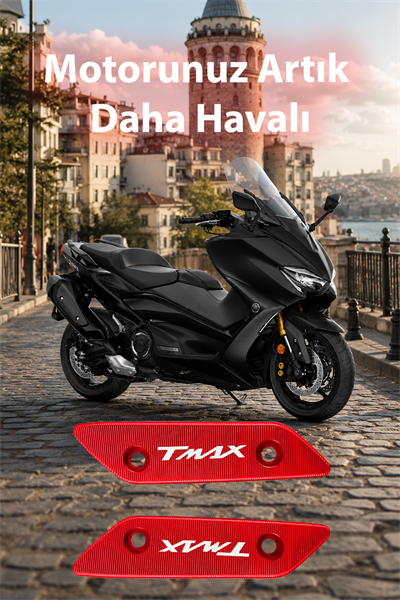 Yamaha Tmax Uyumlu Ayna Yuva Kapaması 2020-2026 Cnc Kırmızı