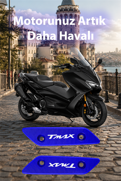Yamaha Tmax Uyumlu Ayna Yuva Kapaması 2020-2026 Cnc Mavi