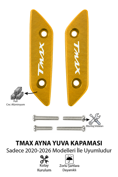 Yamaha Tmax Uyumlu Ayna Yuva Kapaması 2020-2026 Cnc Gold