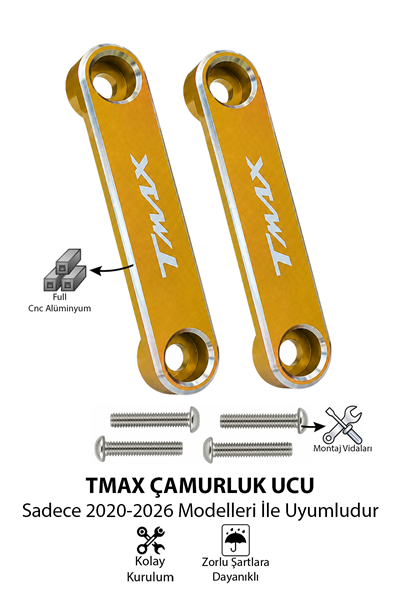 Yamaha Tmax Uyumlu Çamurluk Ucu 2020-2026 Cnc Gold