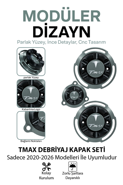 Yamaha Tmax Uyumlu Debriyaj Kapak Seti 2020-2026 Cnc Titanyum