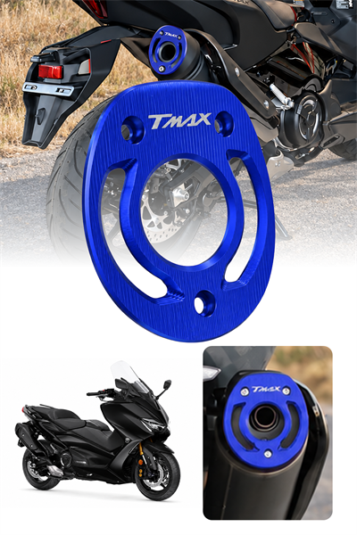 Yamaha Tmax Uyumlu Egzoz Ucu 2020-2026 Cnc Mavi