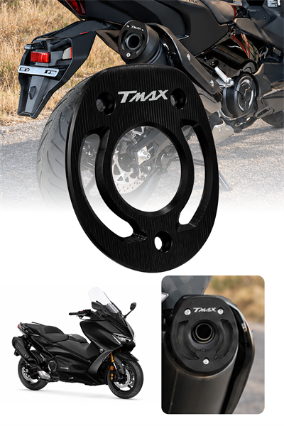 Yamaha Tmax Uyumlu Egzoz Ucu 2020-2026 Cnc Siyah
