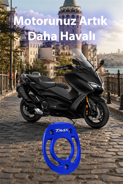 Yamaha Tmax Uyumlu Egzoz Ucu 2020-2026 Cnc Mavi
