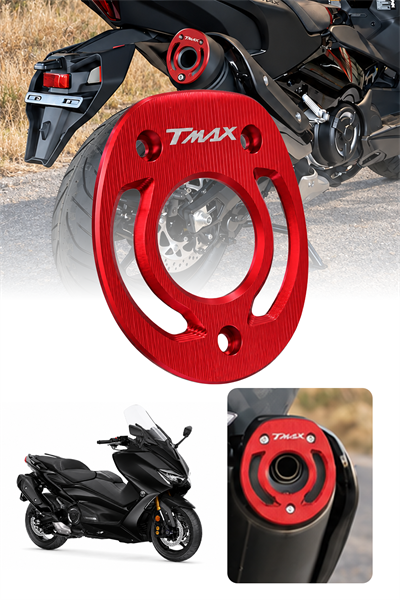 Yamaha Tmax Uyumlu Egzoz Ucu 2020-2026 Cnc Kırmızı
