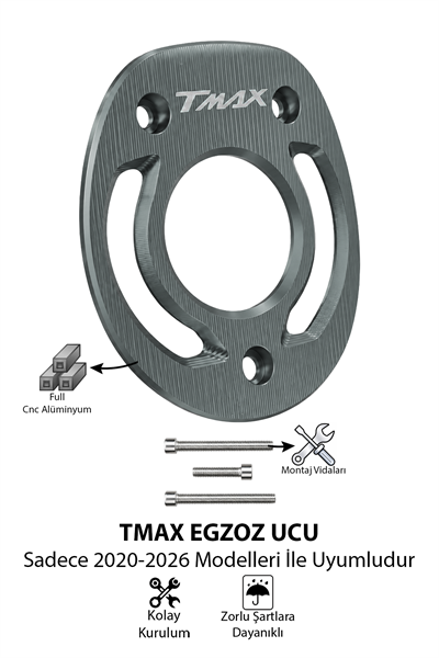 Yamaha Tmax Uyumlu Egzoz Ucu 2020-2026 Cnc Titanyum
