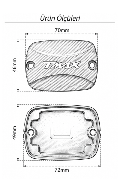 Yamaha Tmax Uyumlu Hidrolik Kapağı 2021-2026 Cnc Titanyum