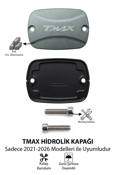 Yamaha Tmax Uyumlu Hidrolik Kapağı 2021-2026 Cnc Titanyum