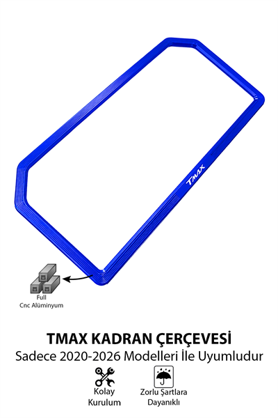 Yamaha Tmax Uyumlu Kadran Çerçevesi 2020-2026 Cnc Mavi