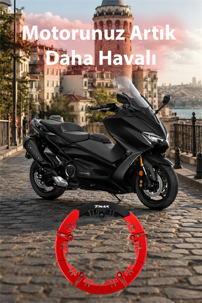 Yamaha Tmax Uyumlu Kasnak Çerçevesi 2020-2026 Cnc Kırmızı
