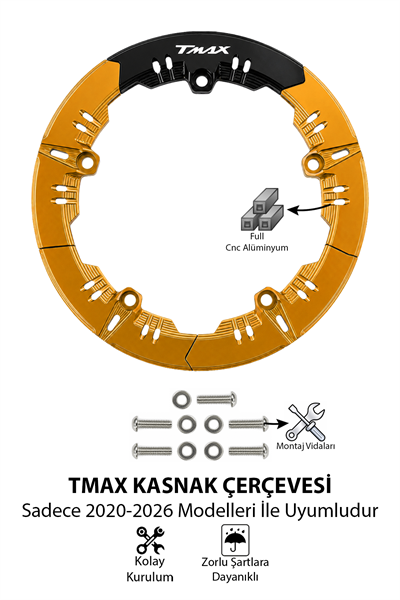 Yamaha Tmax Uyumlu Kasnak Çerçevesi 2020-2026 Cnc Gold