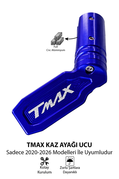 Yamaha Tmax Uyumlu Kaz Ayağı Ucu 2020-2026 Cnc Mavi