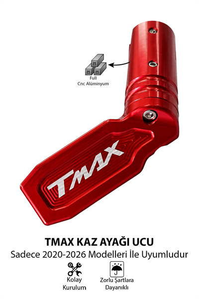 Yamaha Tmax Uyumlu Kaz Ayağı Ucu 2020-2026 Cnc Kırmızı