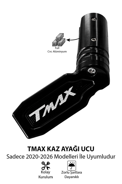 Yamaha Tmax Uyumlu Kaz Ayağı Ucu 2020-2026 Cnc Siyah