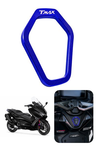 Yamaha Tmax Uyumlu Kontak Çerçevesi 2020-2026 Cnc Mavi