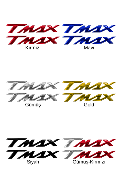 Yamaha Tmax Uyumlu Logo Sticker 2021-2026 Gümüş-Kırmızı