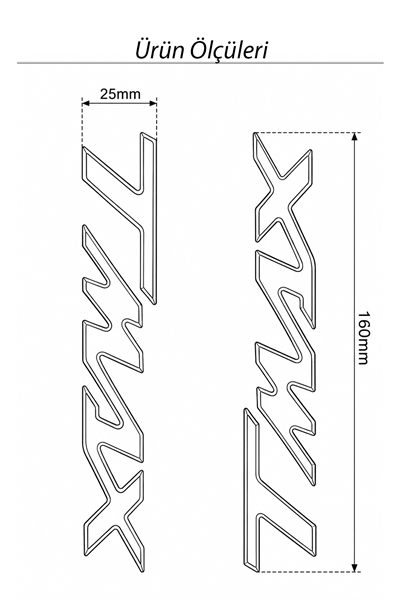 Yamaha Tmax Uyumlu Logo Sticker 2021-2026 Gümüş-Kırmızı
