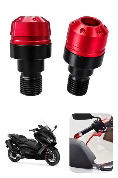 Yamaha Tmax Uyumlu Motosiklet Gidon Denge Topuzu Vidalı Cnc Kırmızı