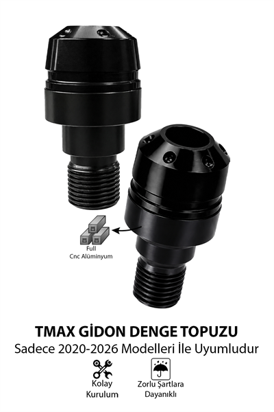 Yamaha Tmax Uyumlu Motosiklet Gidon Denge Topuzu Vidalı Cnc Siyah